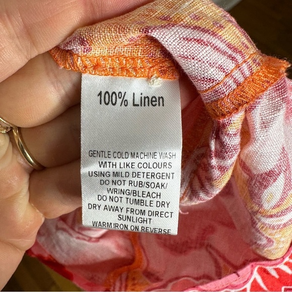 Madly Sweetly WATERMELON SUGAR MIDI Linen Dress Womens 18 - Picture 5 of 9